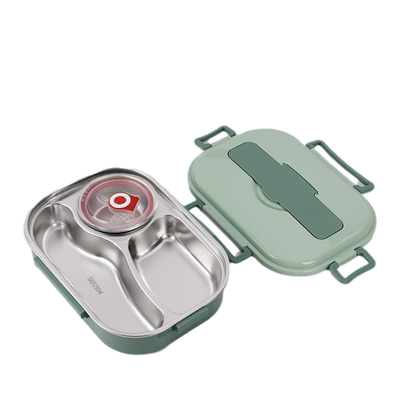 Lunch Thermal Box Stainless Steel Divided Bento Leakproof