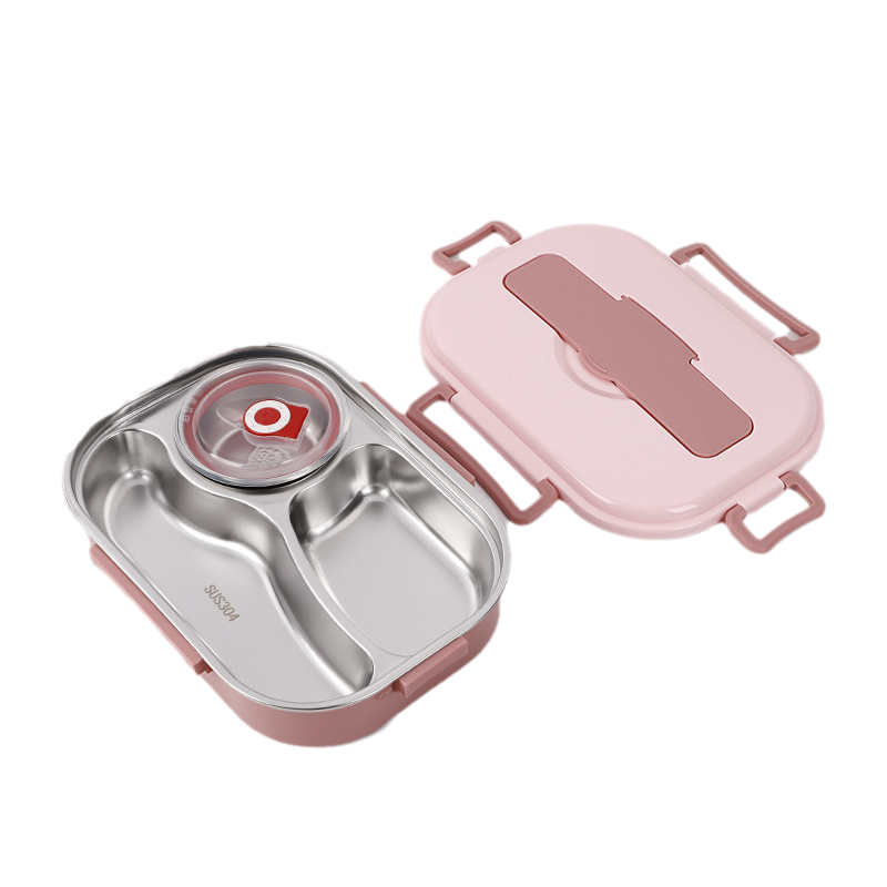 Lunch Thermal Box Stainless Steel Divided Bento Leakproof