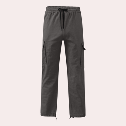 Men's Cargo Pants with Practical Pockets, Comfortable Fit, Available in Black and Khaki-2