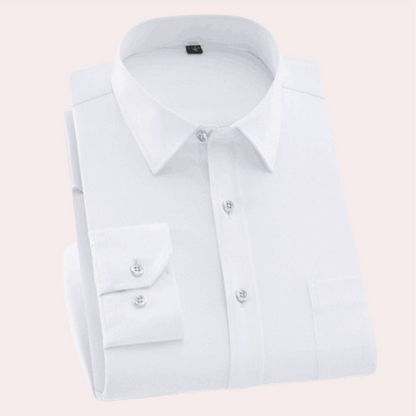 Variant image for Classic Men's Dress Shirt, Tailored Fit Stretch Fabric, Non-Iron, Breathable, Elegant Design, Narrow Sleeves, Various Colors-7