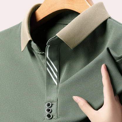Variant image for Men's Long Sleeve Polo Shirt, Comfortable Polyester Fabric, Classic Collar, Versatile Colors, Regular Fit-9