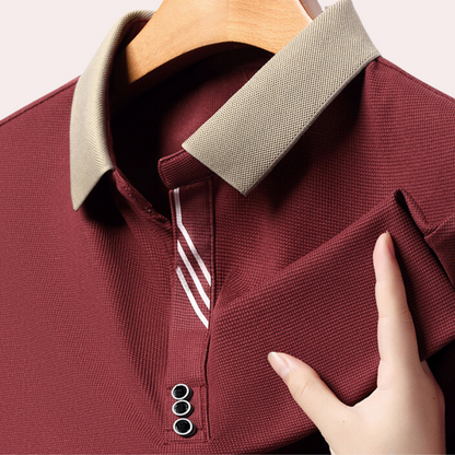 Men's Long Sleeve Polo Shirt, Comfortable Polyester Fabric, Classic Collar, Versatile Colors, Regular Fit-6