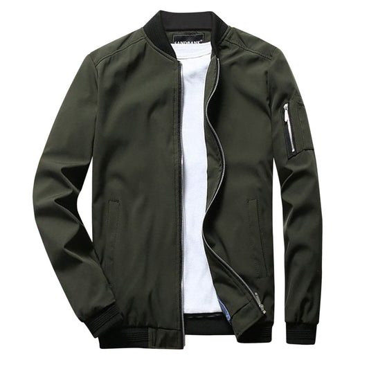 Light Mens Bomber Jacket - Waist Length, Cotton Blend