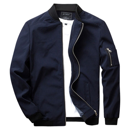 Light Mens Bomber Jacket - Waist Length, Cotton Blend