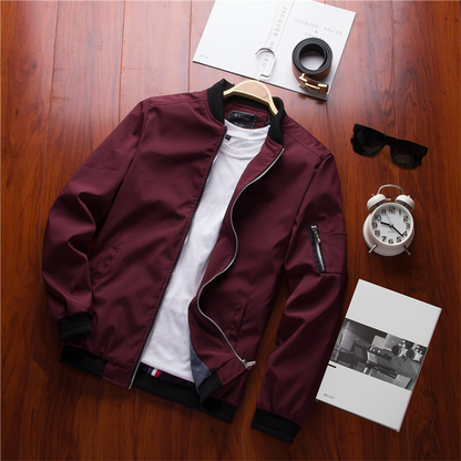 Light Mens Bomber Jacket - Waist Length, Cotton Blend