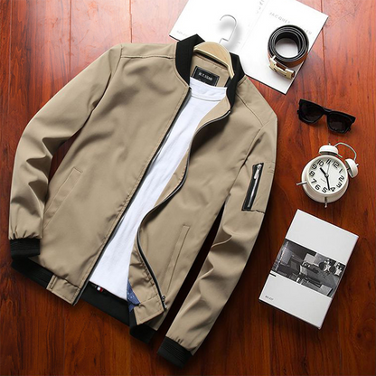 Light Mens Bomber Jacket - Waist Length, Cotton Blend