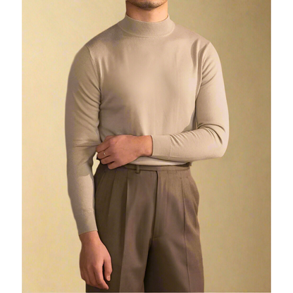 Plush Timeless Men's Turtleneck Sweater - Fitted, Wool, Work