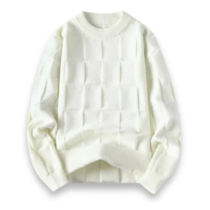 Plush Timeless Men's Sweater - Crewneck, Cotton, Office Wear