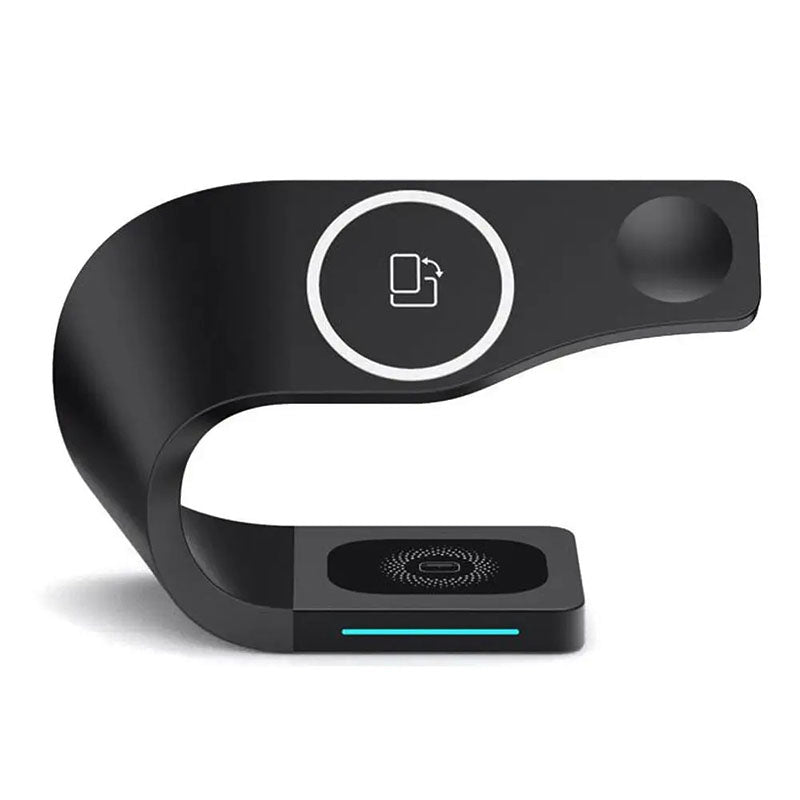 Cordless Charging Station 4 In 1 MagSafe Black Minimalist