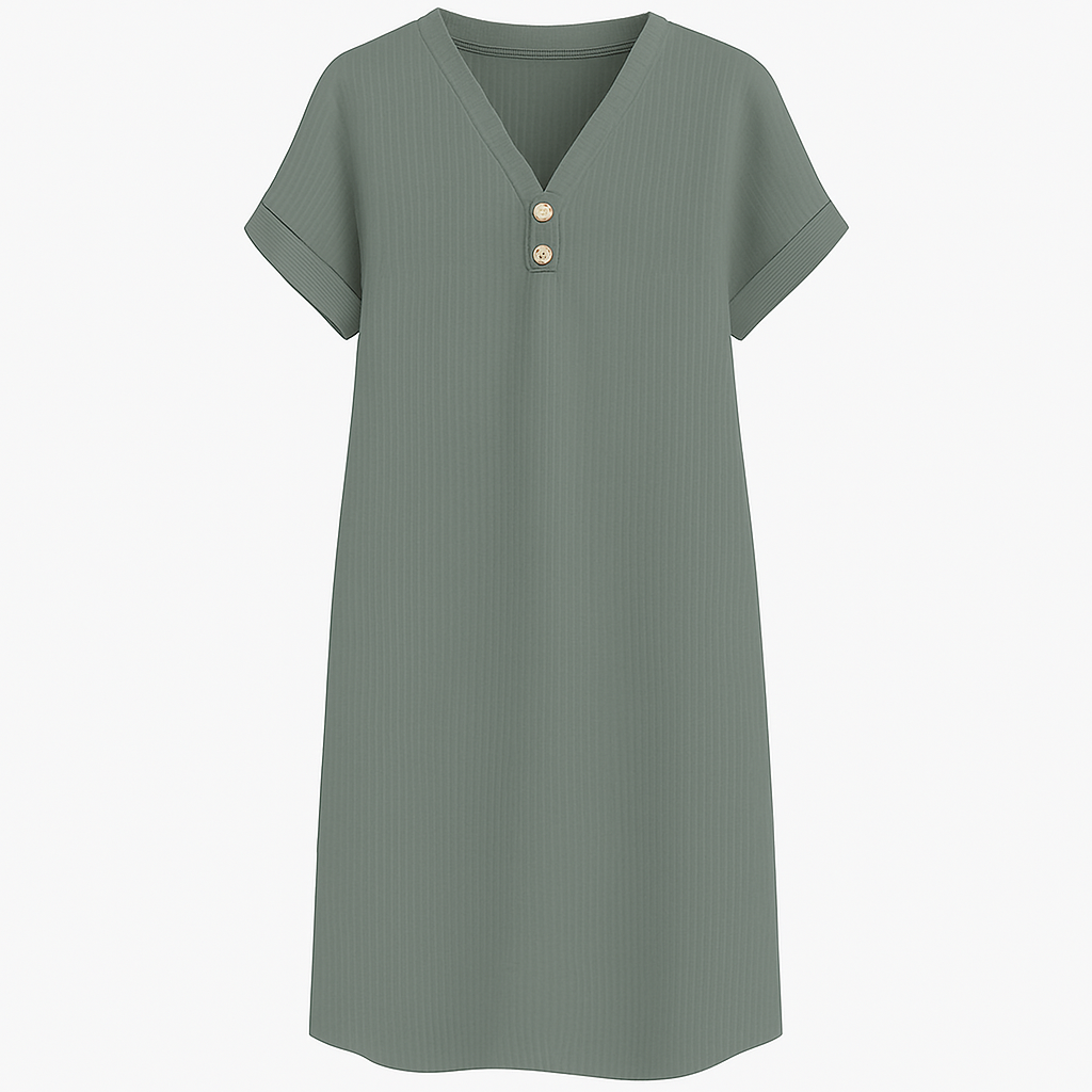 Loose Women's V Neck T-Shirt Dress Plus Size Beach Sundress