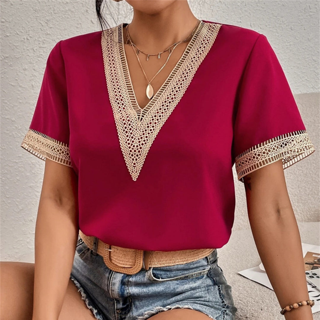Variant image for Elegant Women's Loose-Fit T-Shirt in Breathable Polyester, Versatile Casual Tee for All Occasions-16