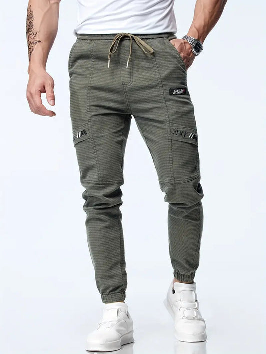 Comfortable men's joggers – drawstring, stretch tapered fit, for gym and leisure 0