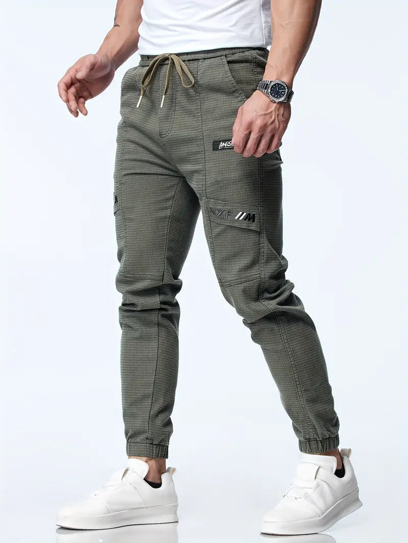 Comfortable men's joggers – drawstring, stretch tapered fit, for gym and leisure 1