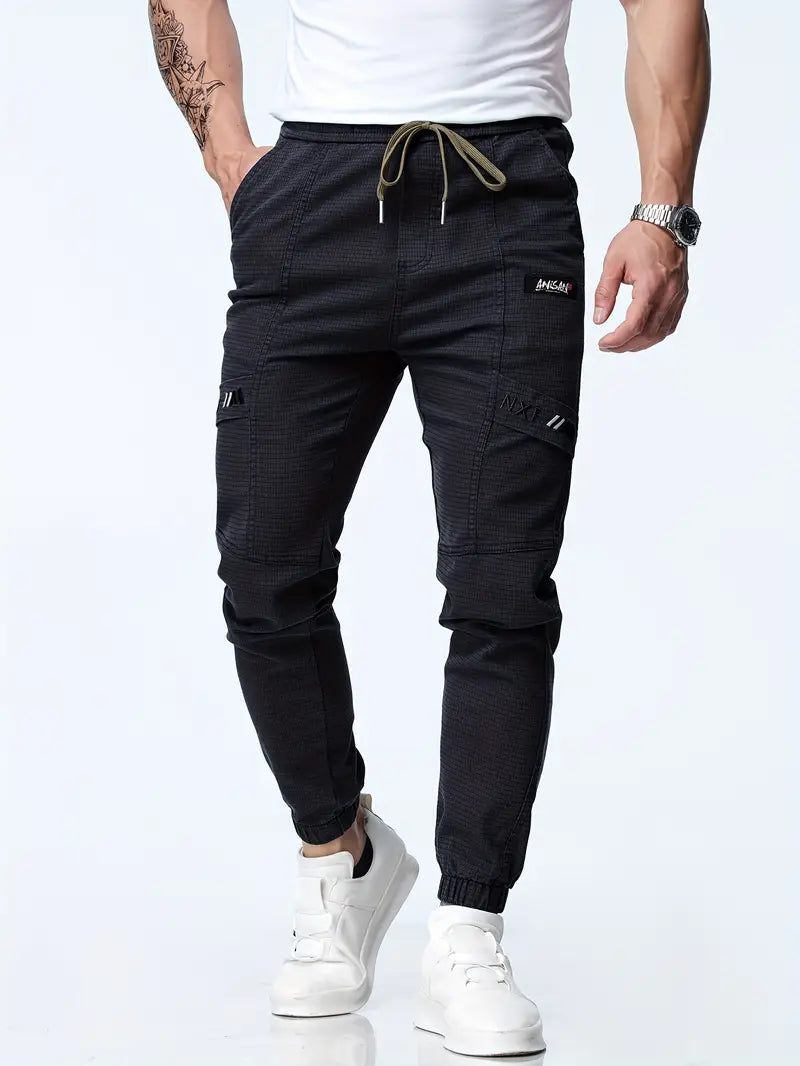 Comfortable men's joggers – drawstring, stretch tapered fit, for gym and leisure 4