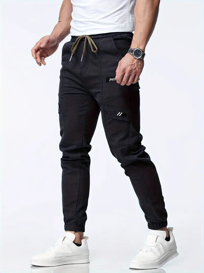 Comfortable men's joggers – drawstring, stretch tapered fit, for gym and leisure 5