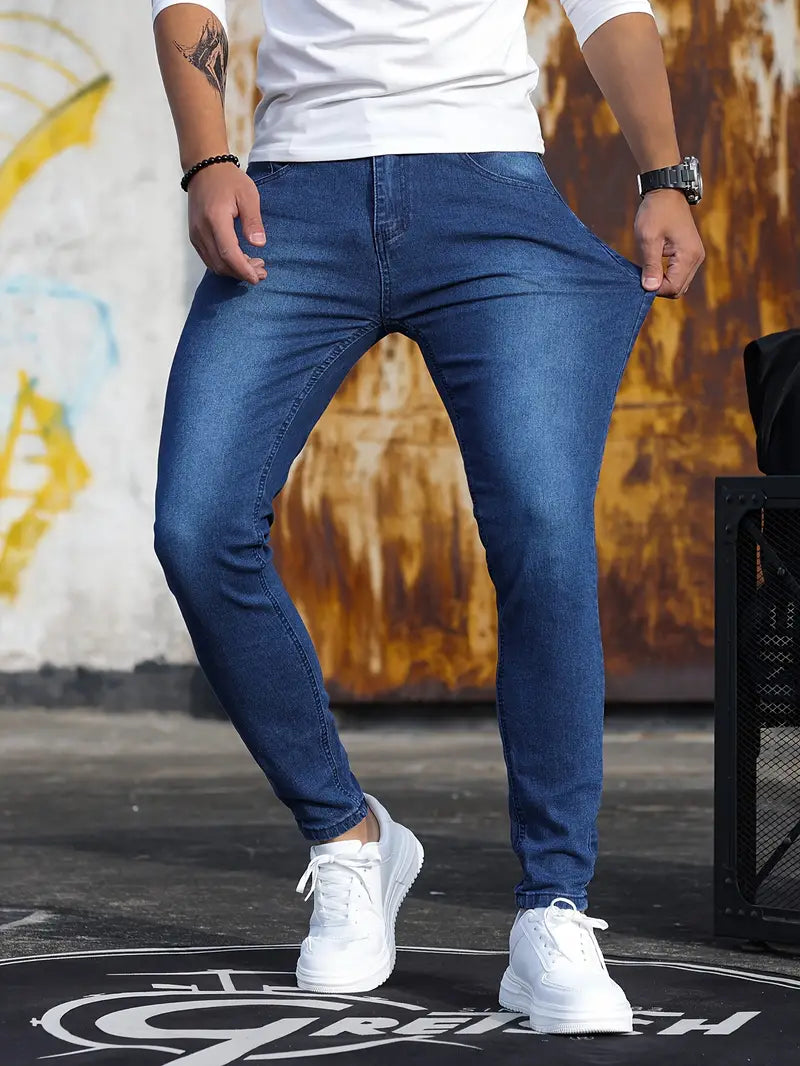 Comfortable men's skinny jeans – mid-weight stretch denim, for everyday wear 10