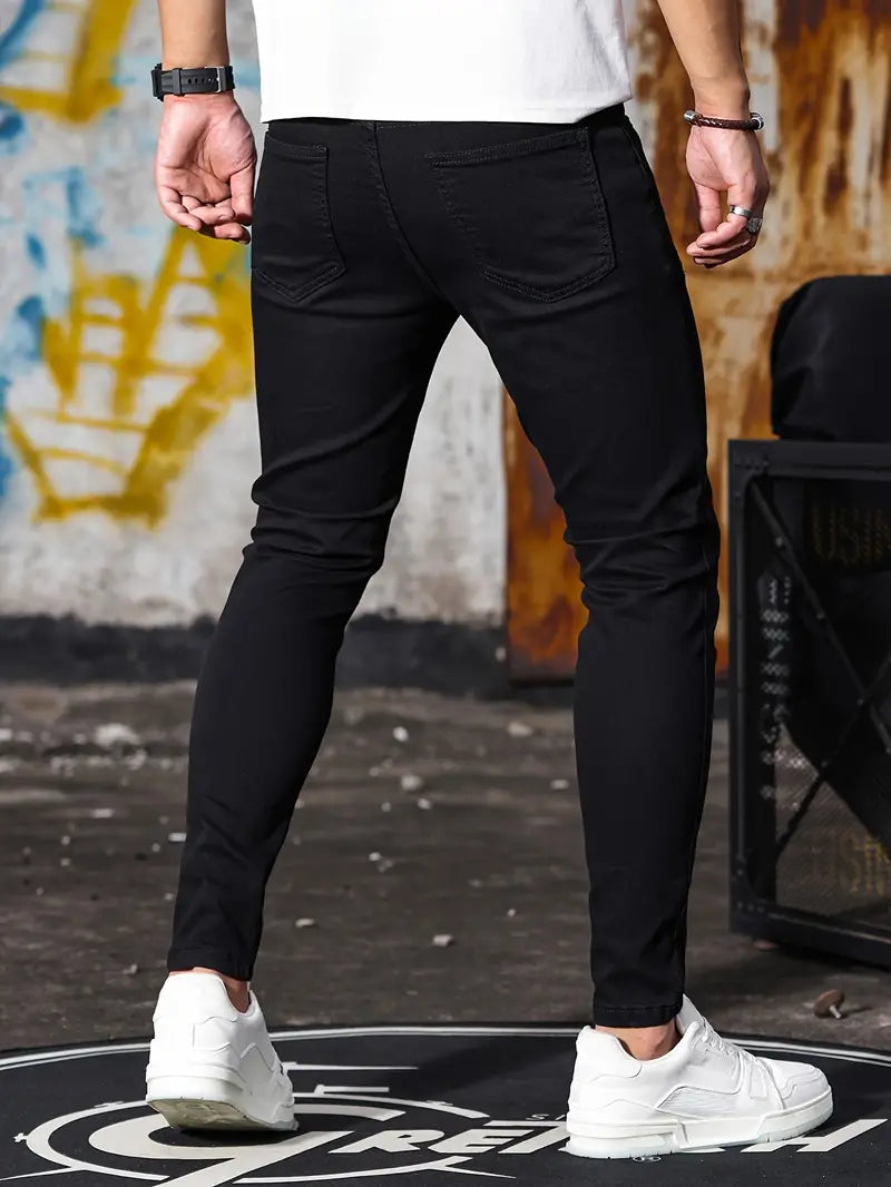 Comfortable men's skinny jeans – mid-weight stretch denim, for everyday wear 2