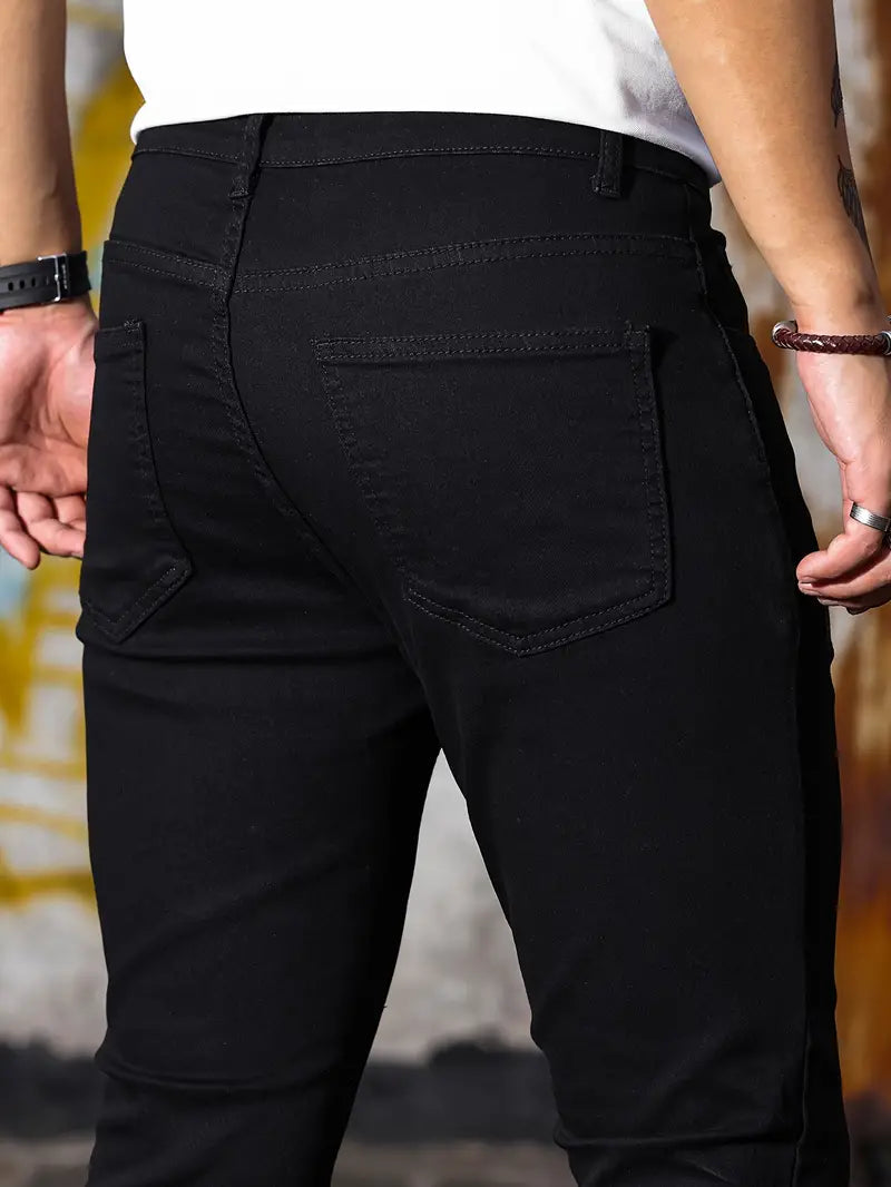 Comfortable men's skinny jeans – mid-weight stretch denim, for everyday wear 3