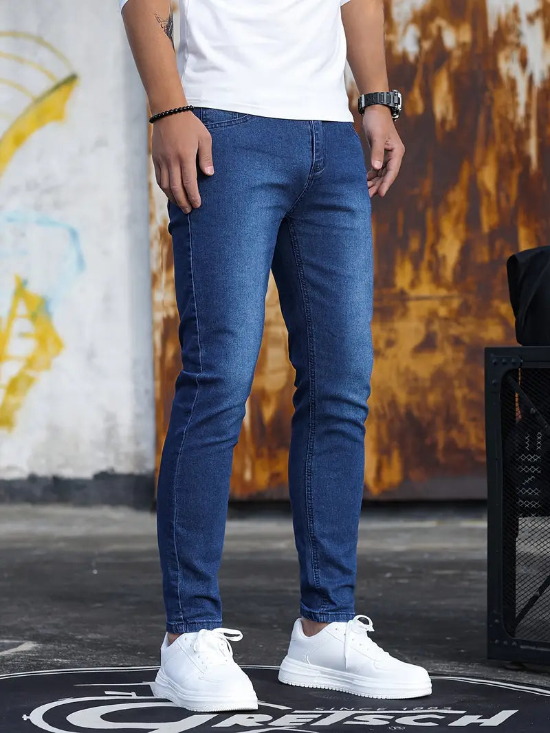 Comfortable men's skinny jeans – mid-weight stretch denim, for everyday wear 4
