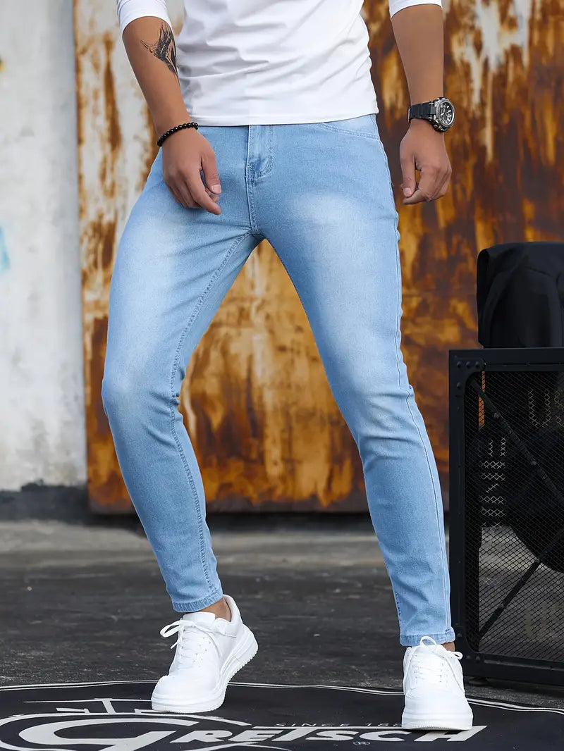 Comfortable men's skinny jeans – mid-weight stretch denim, for everyday wear 7