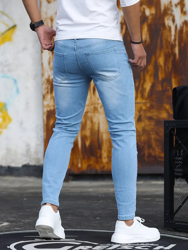 Comfortable men's skinny jeans – mid-weight stretch denim, for everyday wear 8