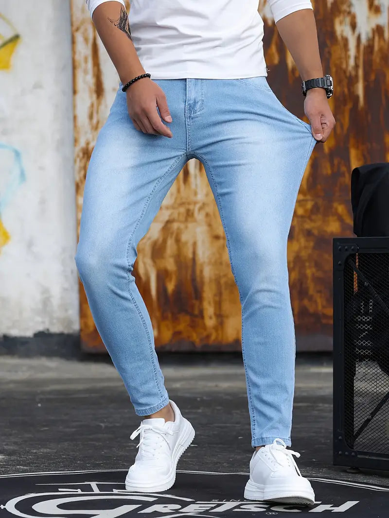 Comfortable men's skinny jeans – mid-weight stretch denim, for everyday wear 9