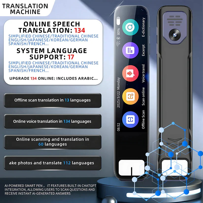 Intelligent Scanning Pen for English Learning, High-Accurate Text Capture and Multi-Language Translation