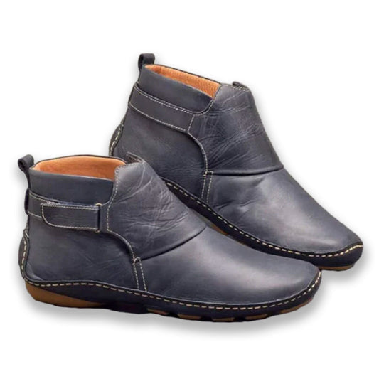 Stylish Black Ankle Boots for Women, Lightweight Anti-Slip Booties with Comfortable Fit and Elastic Lace-Up Closure-1