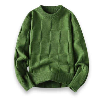 Plush Timeless Men's Sweater - Crewneck, Cotton, Office Wear