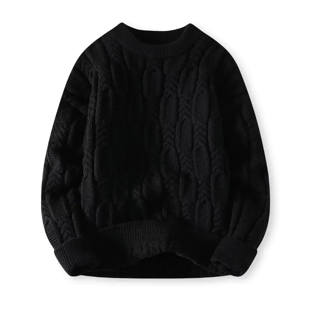 Men’s Warm Sweater - Cable Knit, Chunky, For Winter