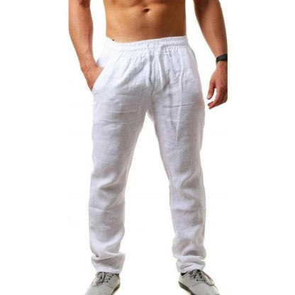 Variant image for Men's Linen Summer Pants, Lightweight Breathable Casual Trousers for Warm Weather, Relaxed Fit in Neutral Shades-37