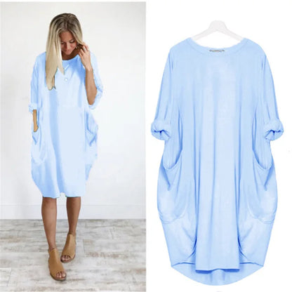 Variant image for Plus Size Women's Dress with Pockets, Oversize Relaxed Fit, Soft Lightweight Fabric, Sizes S-5XL-17
