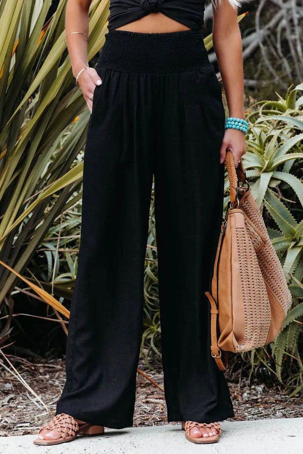 Variant image for High Waist Wide Leg Linen Pants for Women, Lightweight Palazzo Trousers, Elegant and Versatile Fashion-73