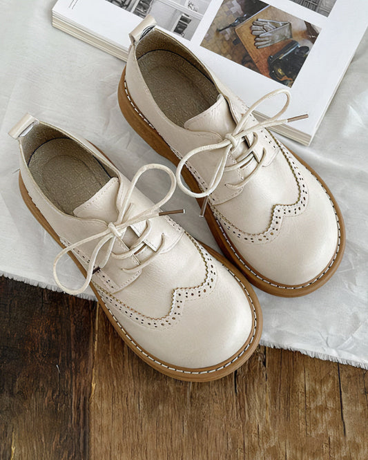 Women's Retro Oxford Shoes in Premium Leather, Comfortable Fit for Casual and Formal Occasions, Available in Multiple Colors-1