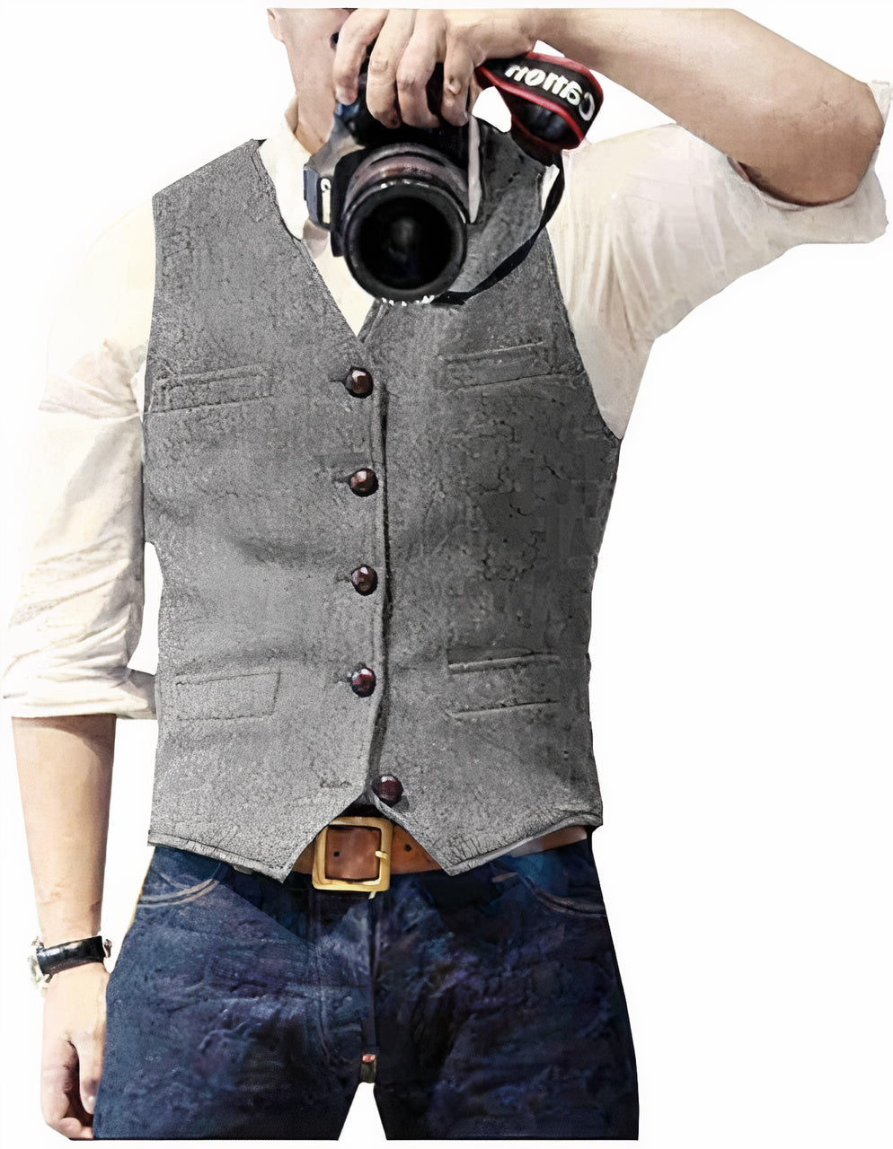 Variant image for Stylish Men's Waistcoat Vest with Button Closure, Classic Design for Formal and Casual Occasions, Premium Fabric Blend-22