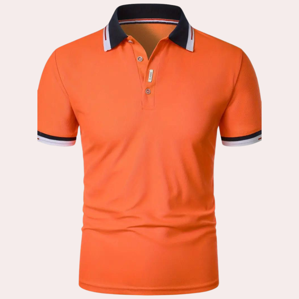 Men's Orange Polo Shirt, Comfortable Fit, Breathable Fabric for Casual Wear and Sports Events, Available in S-XL-2