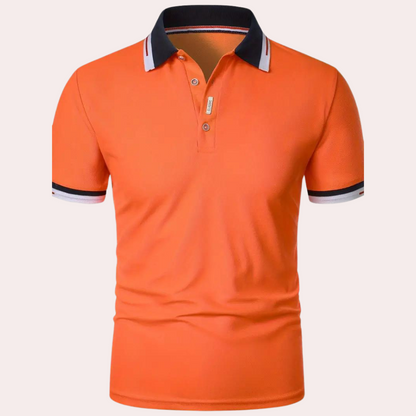 Men's Orange Polo Shirt, Comfortable Fit, Breathable Fabric for Casual Wear and Sports Events, Available in S-XL-2