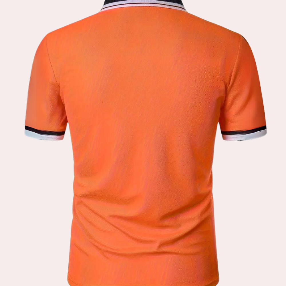 Men's Orange Polo Shirt, Comfortable Fit, Breathable Fabric for Casual Wear and Sports Events, Available in S-XL-3