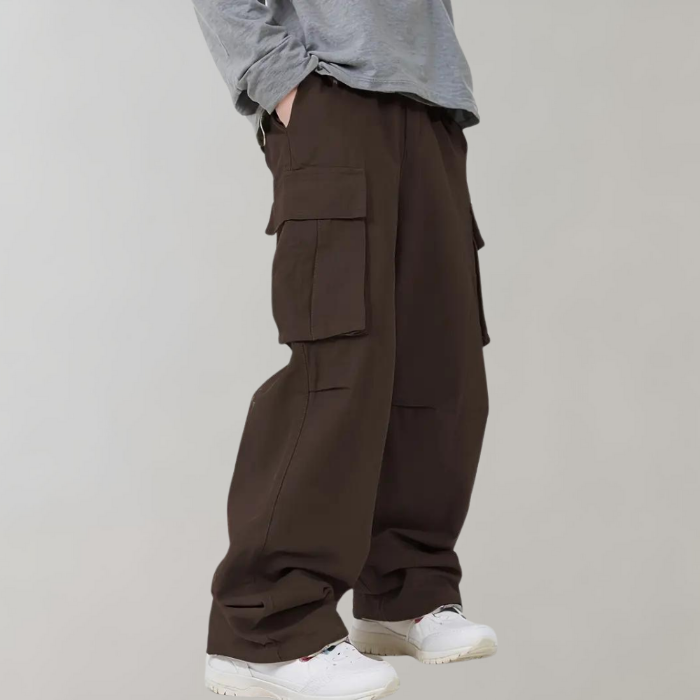 Flexible men's cargo pants – straight leg design, breathable fabric, for summer activities 5