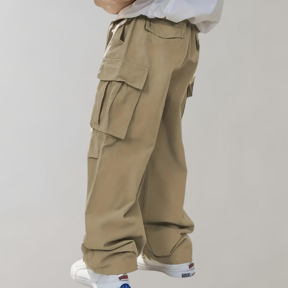 Flexible men's cargo pants – straight leg design, breathable fabric, for summer activities 6