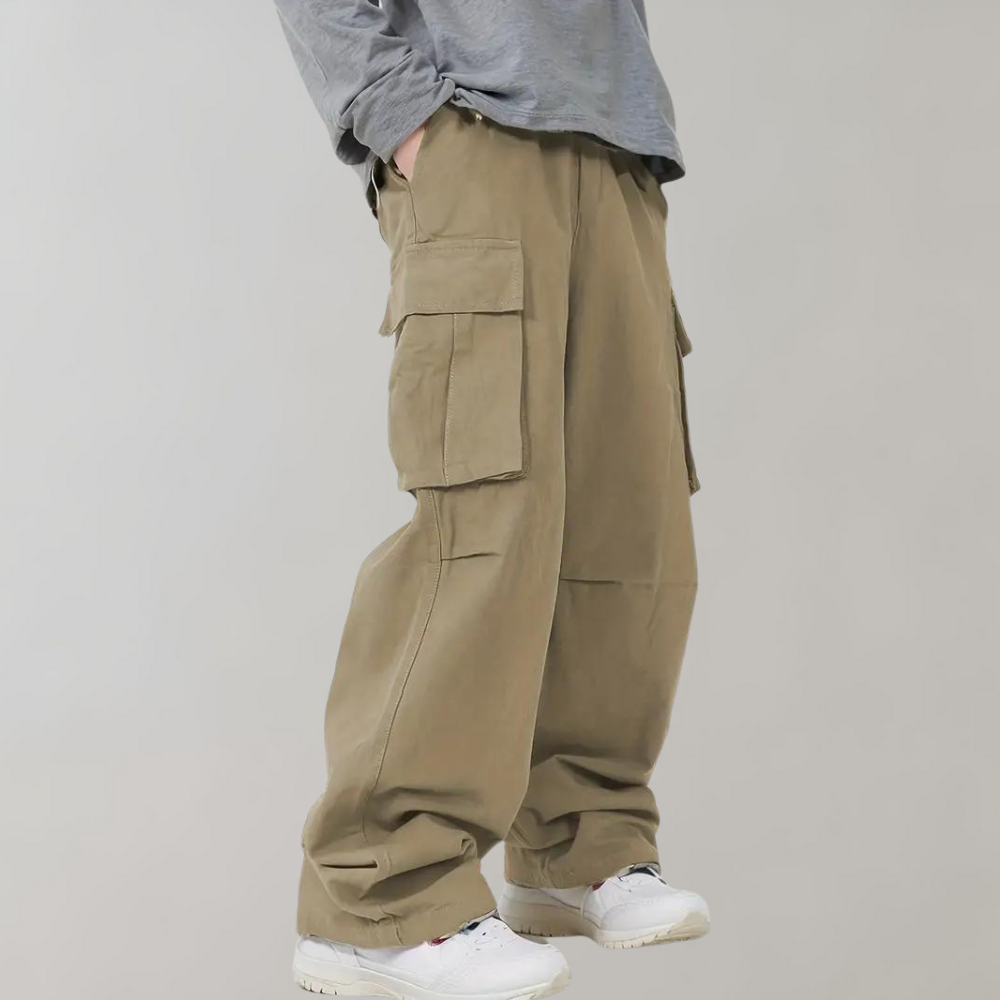 Flexible men's cargo pants – straight leg design, breathable fabric, for summer activities 7