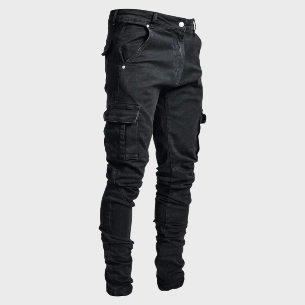 Flexible men's casual cargo pants – lightweight cotton, for active lifestyle 0