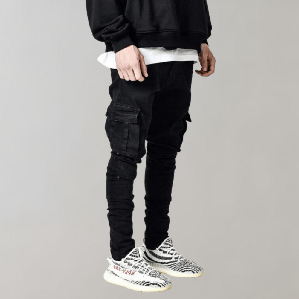 Flexible men's casual cargo pants – lightweight cotton, for active lifestyle 1