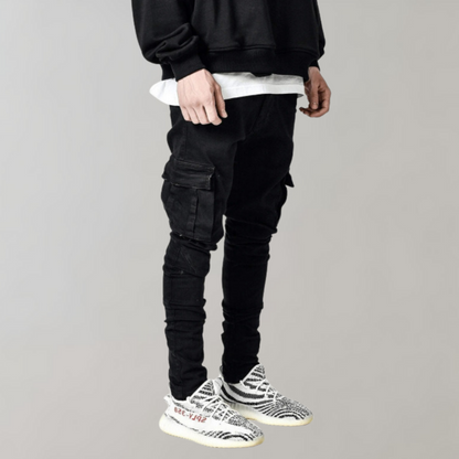 Flexible men's casual cargo pants – lightweight cotton, for active lifestyle 1