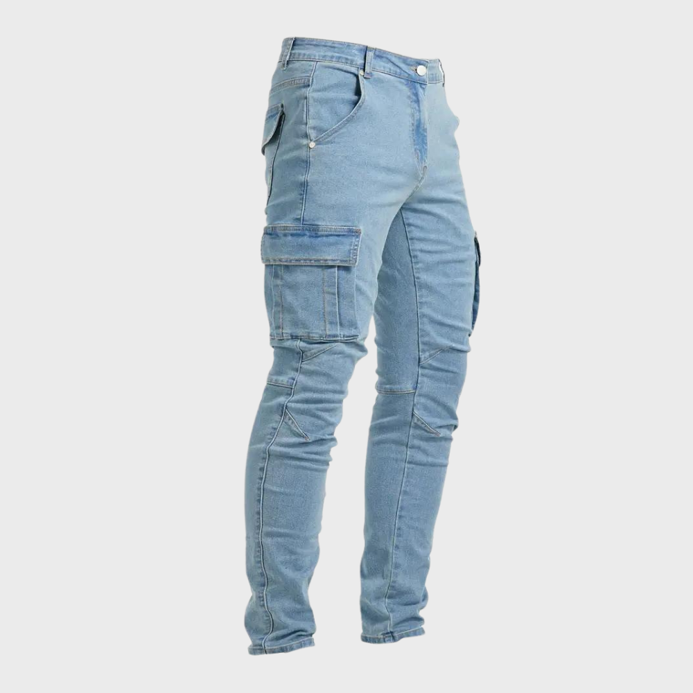 Flexible men's casual cargo pants – lightweight cotton, for active lifestyle 2