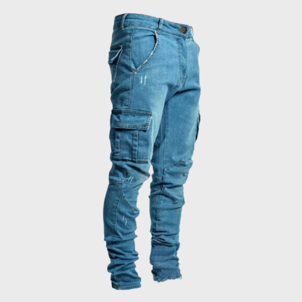 Flexible men's casual cargo pants – lightweight cotton, for active lifestyle 4