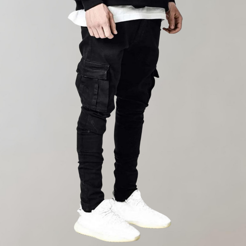 Flexible men's casual jeans – ultra-stretch design, breathable cotton, for summer 1