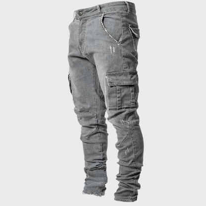 Flexible men's casual jeans – ultra-stretch design, breathable cotton, for summer 4