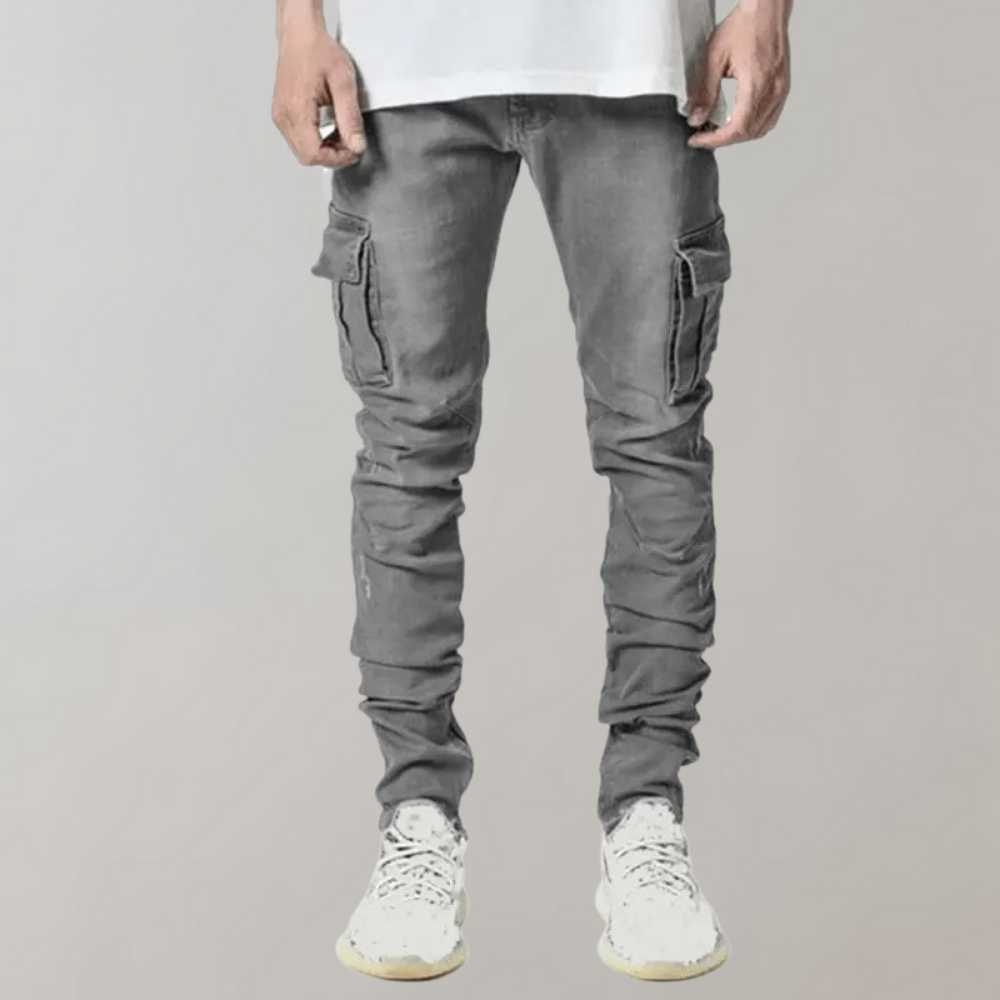 Flexible men's casual jeans – ultra-stretch design, breathable cotton, for summer 5