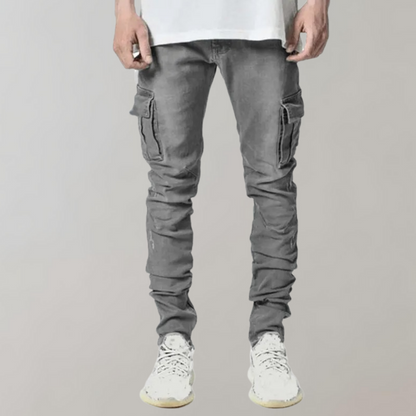 Flexible men's casual jeans – ultra-stretch design, breathable cotton, for summer 5